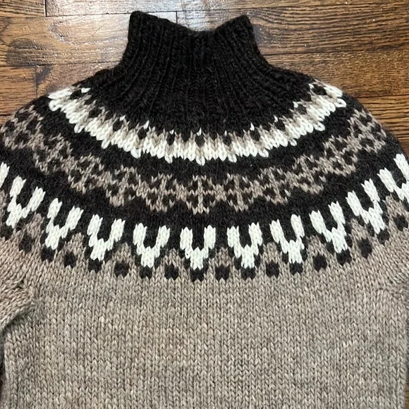 NWOT Handmade Knitted Wool Nordic Sweater